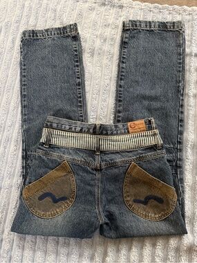 Y2K CaiYU Wide Leg Contrast Pocket Grunge Cargo Jeans